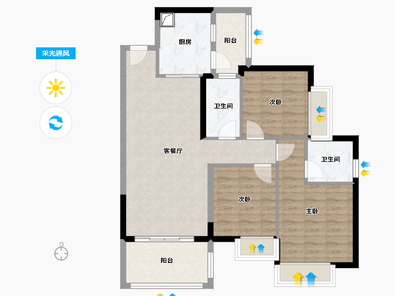 广东省-湛江市-营销中心-92.00-户型库-采光通风