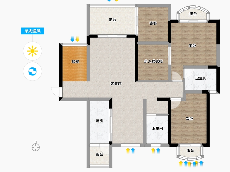 四川省-成都市-嘉合凤凰岛-112.20-户型库-采光通风