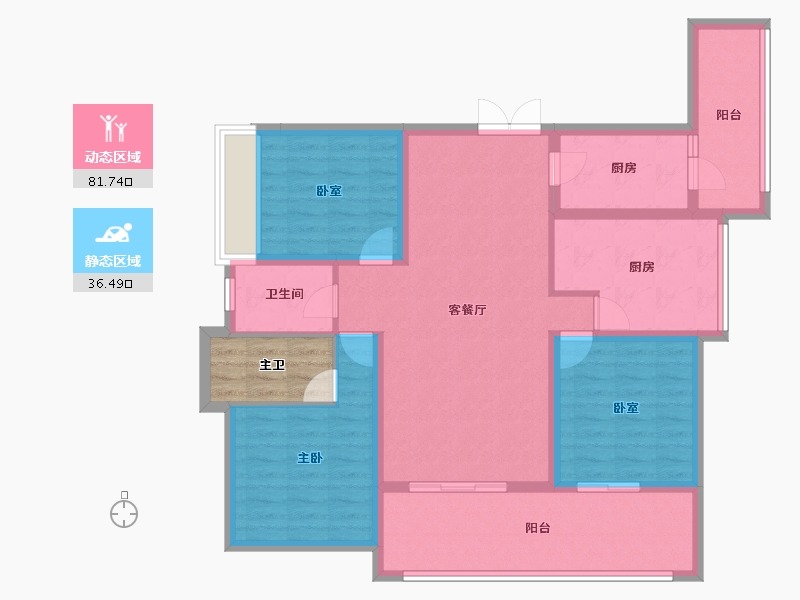 贵州省-黔南布依族苗族自治州-希望涧桥小镇-110.35-户型库-动静分区