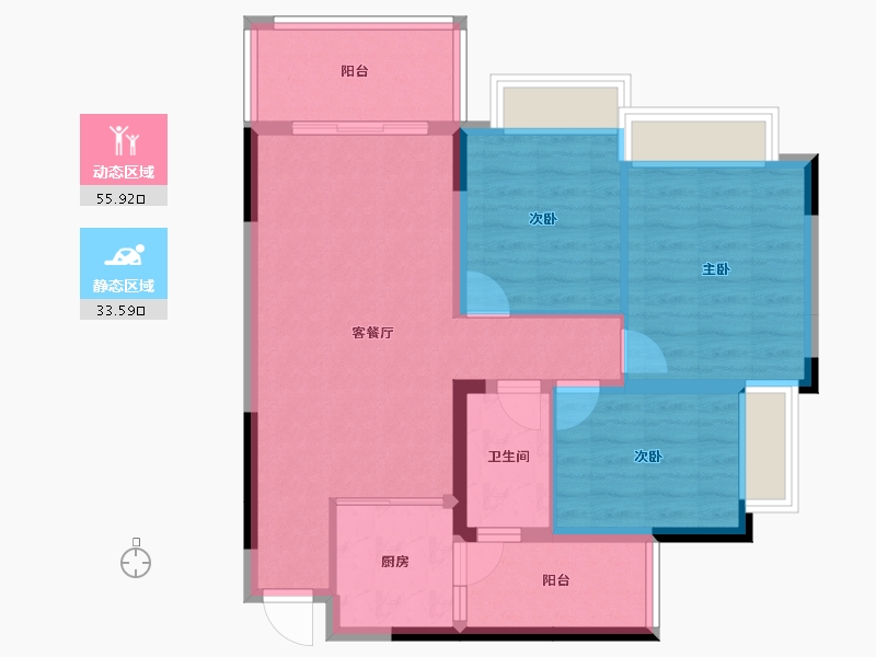 四川省-成都市-成都嘉和世纪城-80.02-户型库-动静分区