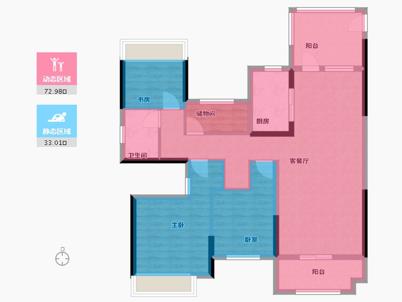 湖南省-怀化市-滨江锦麟府-99.00-户型库-动静分区