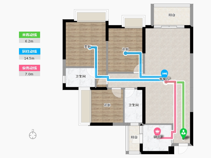 四川省-成都市-海布斯卡二期-90.70-户型库-动静线