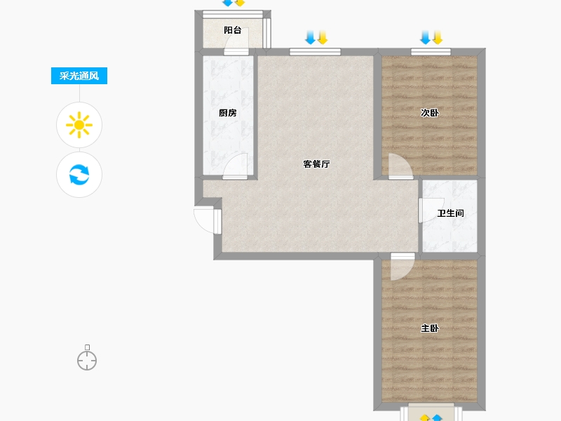 山西省-大同市-枫林逸景紫御府-68.20-户型库-采光通风