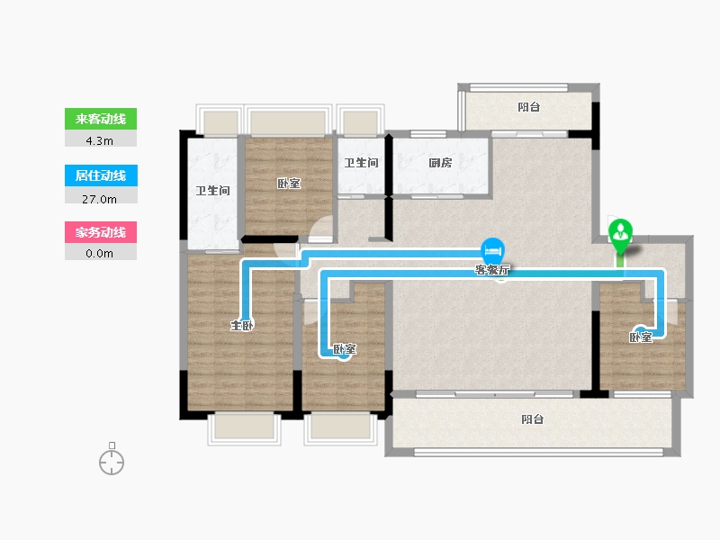 江苏省-泰州市-泰州中南君启-136.00-户型库-动静线