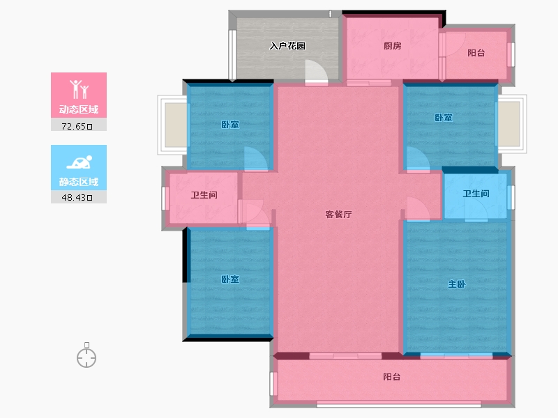 广东省-梅州市-铁汉华翰林-116.35-户型库-动静分区