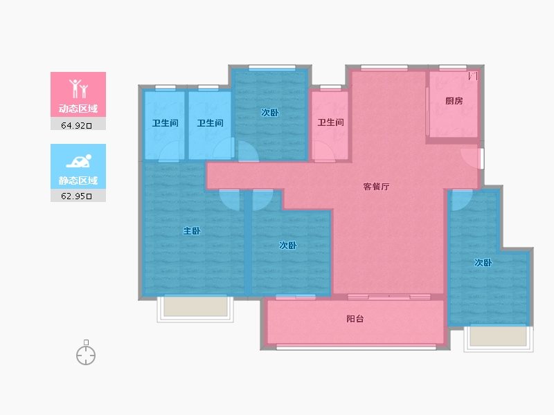 河北省-唐山市-花海未来城-115.51-户型库-动静分区