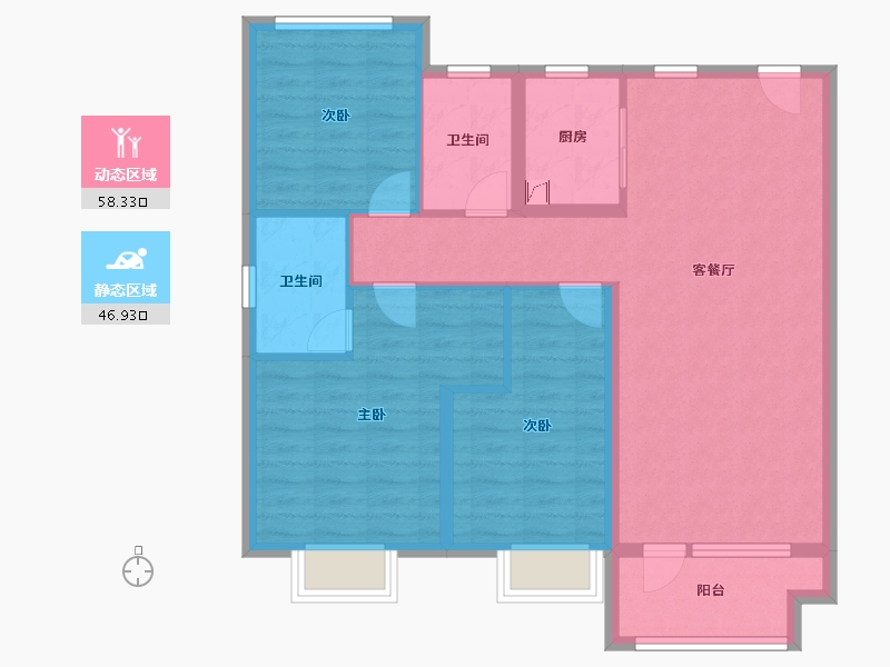 河北省-唐山市-花海未来城-94.40-户型库-动静分区