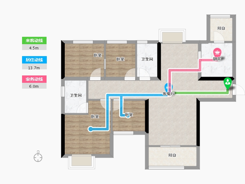 湖北省-孝感市-恒大城-86.75-户型库-动静线