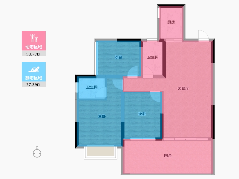 广西壮族自治区-桂林市-信昌湘皋雅苑-86.94-户型库-动静分区