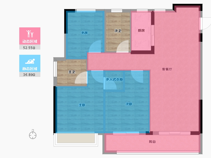 浙江省-湖州市-漾山宸院-90.25-户型库-动静分区