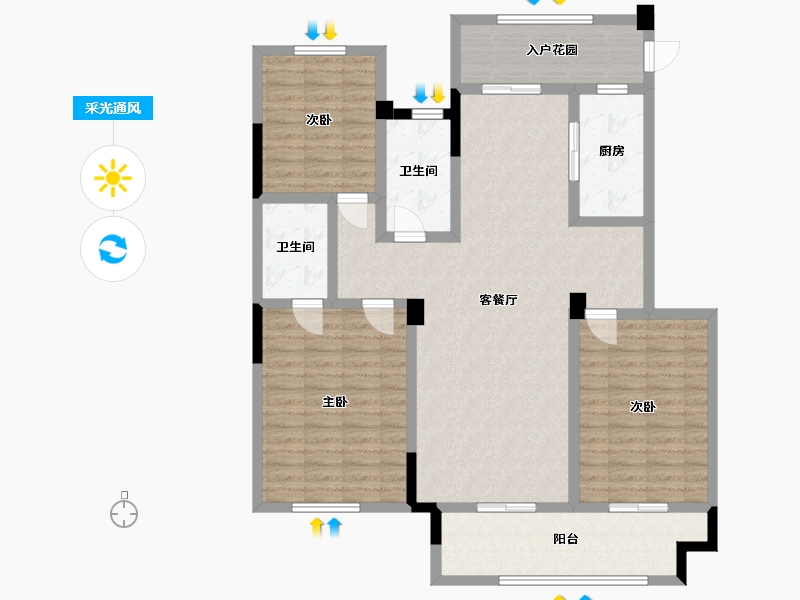 河南省-信阳市-信合·江南里-120.00-户型库-采光通风