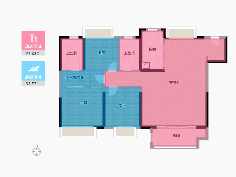 江苏省-盐城市-富力科创城-100.00-户型库-动静分区