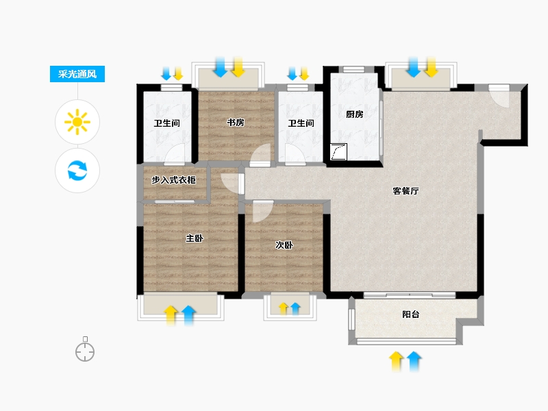 江苏省-盐城市-富力科创城-100.00-户型库-采光通风