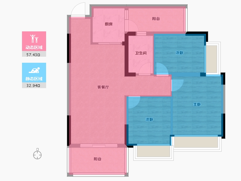 四川省-成都市-成都嘉和世纪城-80.79-户型库-动静分区