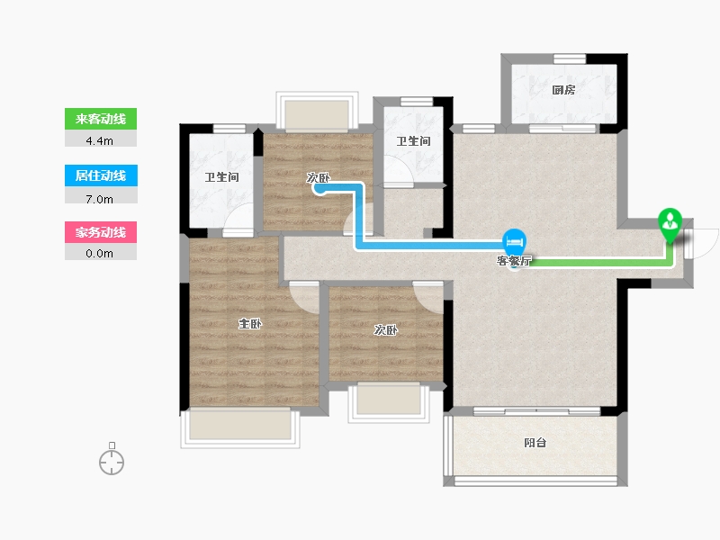 四川省-成都市-华侨城粼港樾府-87.23-户型库-动静线