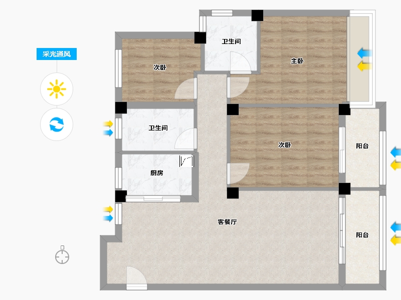 浙江省-湖州市-漾山宸院-89.00-户型库-采光通风