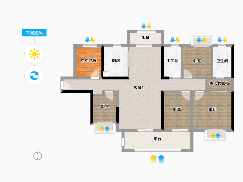 广东省-江门市-敏捷翡翠华府-112.02-户型库-采光通风