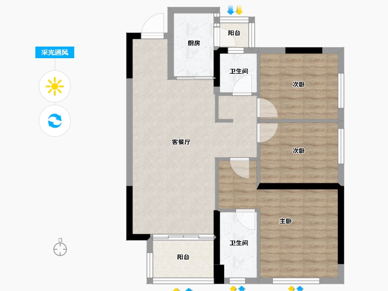 四川省-成都市-新城悦隽盛世-77.92-户型库-采光通风