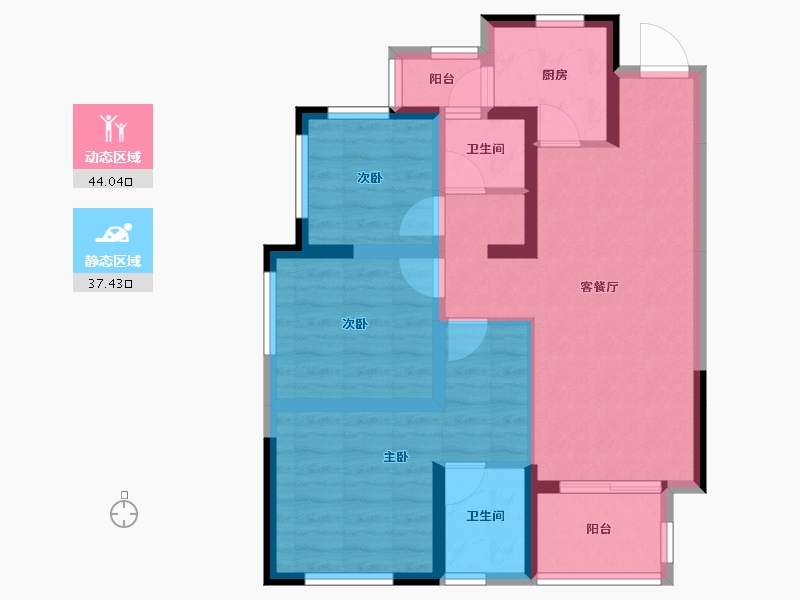 四川省-成都市-城投置地锦绣江城-71.19-户型库-动静分区