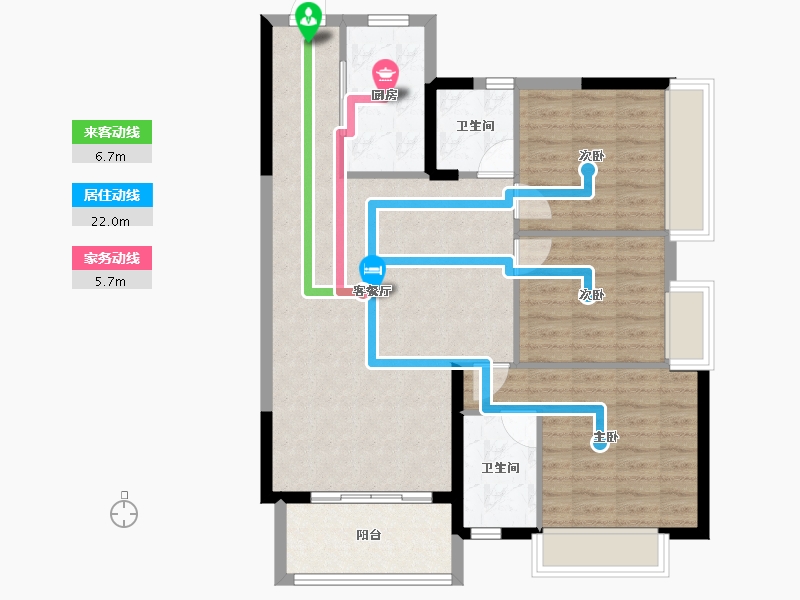 四川省-成都市-海布斯卡二期-90.33-户型库-动静线