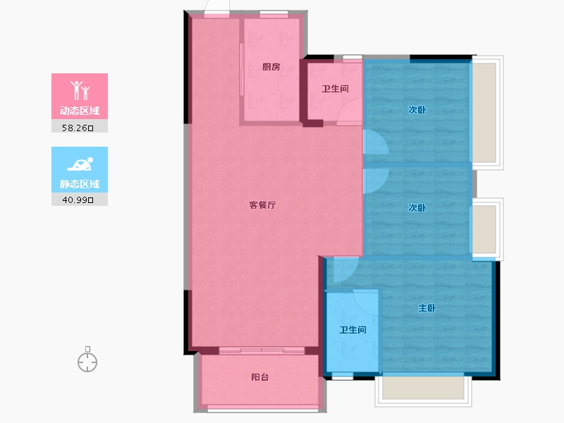 四川省-成都市-海布斯卡二期-90.33-户型库-动静分区