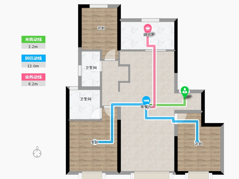 内蒙古自治区-包头市-远洲大都汇-93.89-户型库-动静线