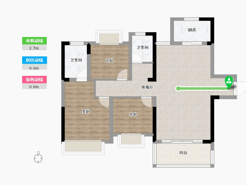 四川省-成都市-华侨城粼港樾府-85.88-户型库-动静线