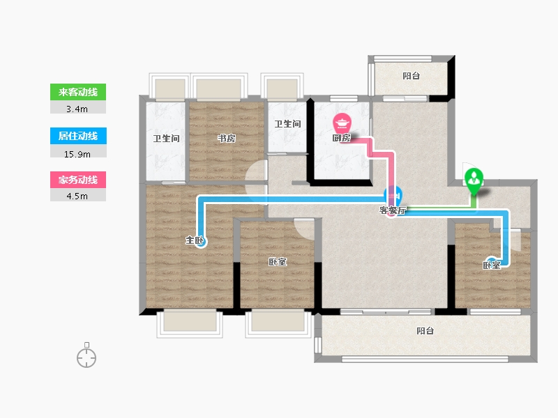 江苏省-泰州市-泰州中南君启-113.60-户型库-动静线