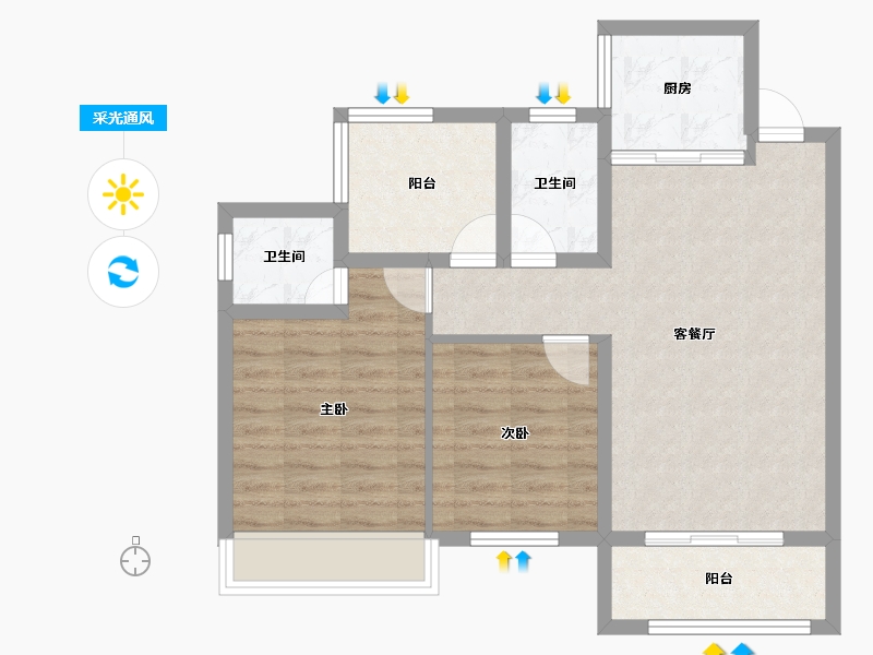 广西壮族自治区-桂林市-兴盛天鹅堡-73.02-户型库-采光通风