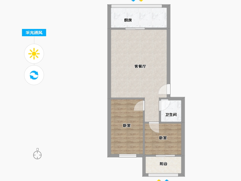 宁夏回族自治区-银川市-运祥小区-60.00-户型库-采光通风