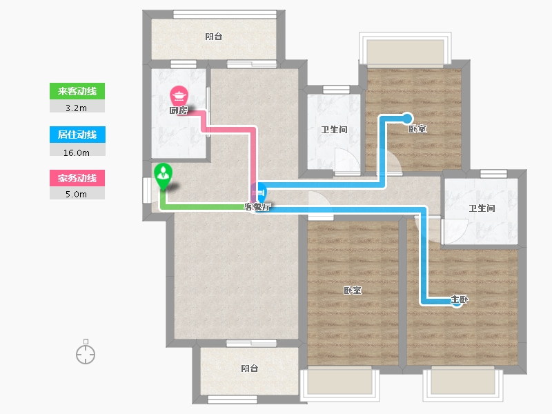 湖南省-长沙市-明昇壹城-二期-96.00-户型库-动静线