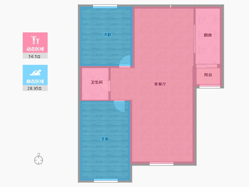 内蒙古自治区-包头市-东方壹号院-77.60-户型库-动静分区