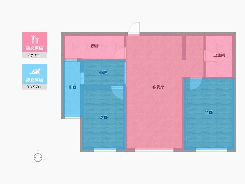 内蒙古自治区-包头市-东方壹号院-77.00-户型库-动静分区