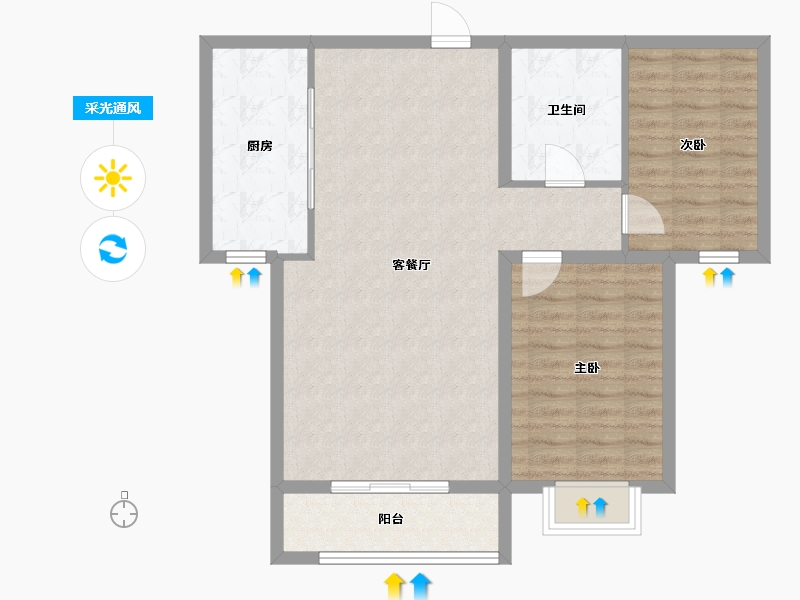 山西省-大同市-枫林逸景紫御府-81.43-户型库-采光通风