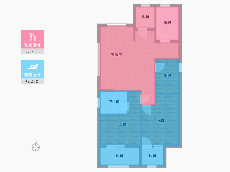 浙江省-宁波市-悦香园-86.00-户型库-动静分区