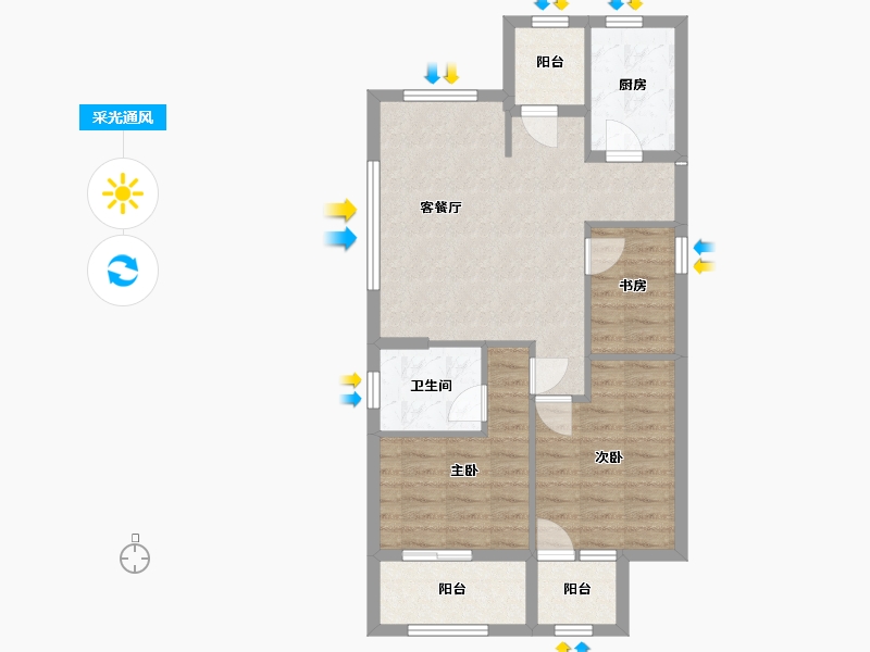 浙江省-宁波市-悦香园-86.00-户型库-采光通风