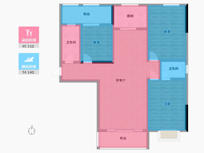 湖北省-孝感市-春晓苑二期-108.21-户型库-动静分区