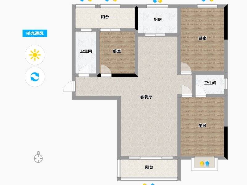 湖北省-孝感市-春晓苑二期-108.21-户型库-采光通风