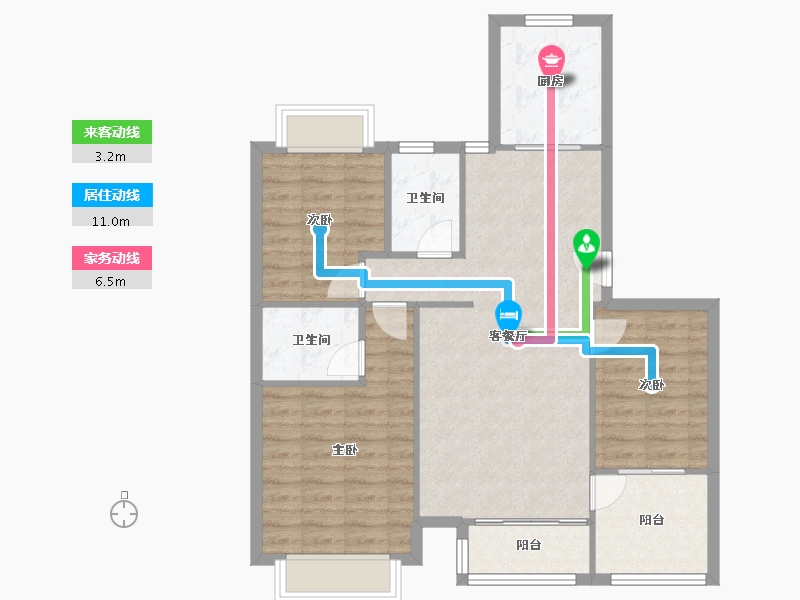 陕西省-西安市-天地源·枫林绿洲-100.00-户型库-动静线