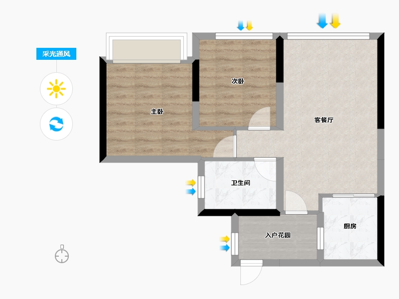 四川省-成都市-凯德世纪名邸东庭-54.97-户型库-采光通风