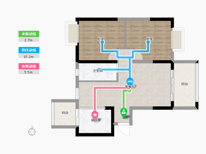 四川省-成都市-成都嘉和世纪城-69.06-户型库-动静线