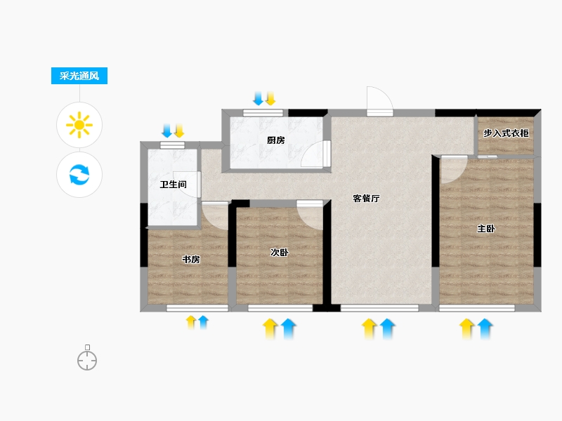 浙江省-湖州市-湖上居-73.05-户型库-采光通风