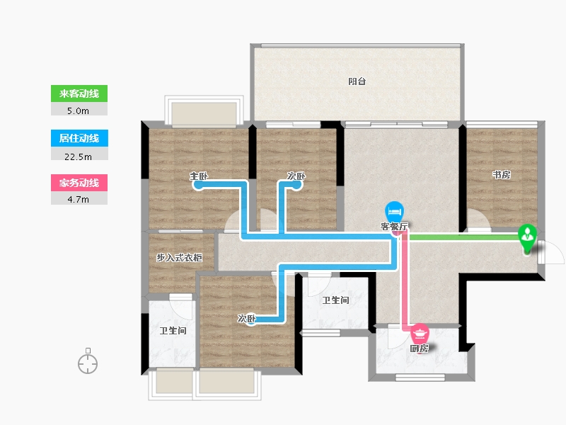 广西壮族自治区-桂林市-信昌湘皋雅苑-104.73-户型库-动静线