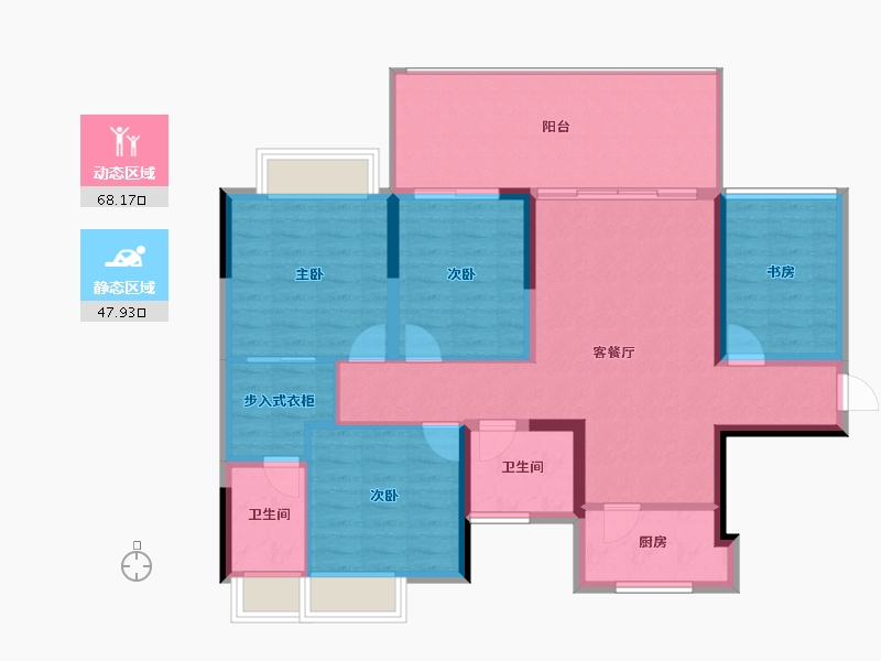 广西壮族自治区-桂林市-信昌湘皋雅苑-104.73-户型库-动静分区