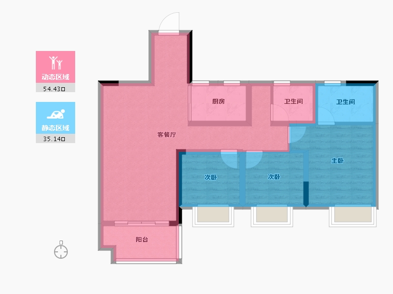 四川省-成都市-华侨城粼港樾府-78.99-户型库-动静分区