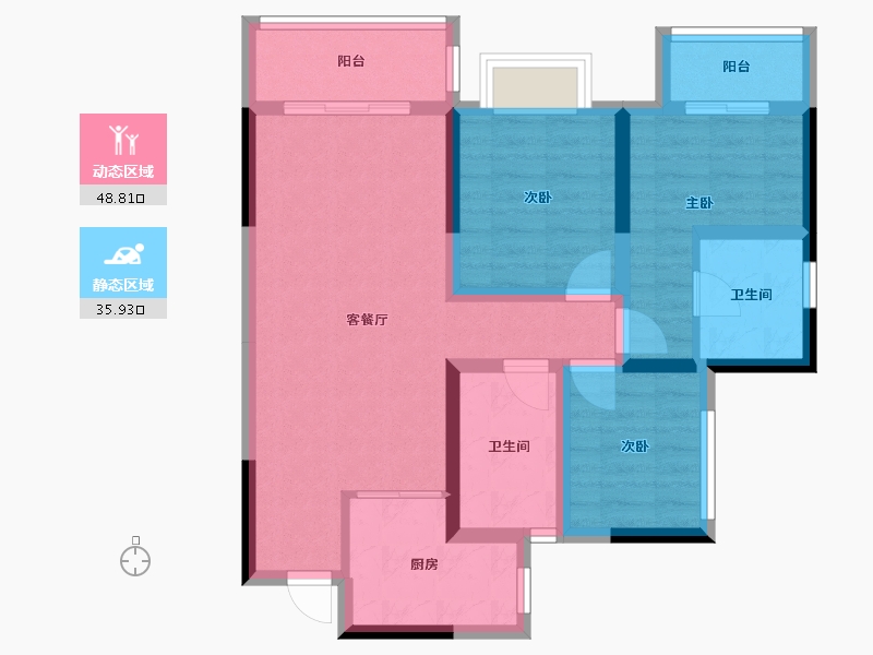 四川省-成都市-仁美熙和府-74.02-户型库-动静分区