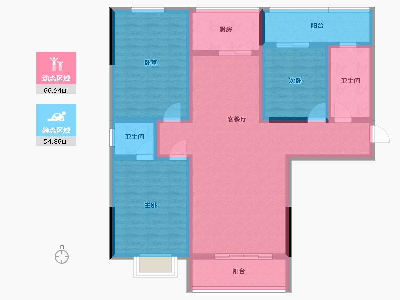 湖北省-孝感市-春晓苑二期-108.29-户型库-动静分区