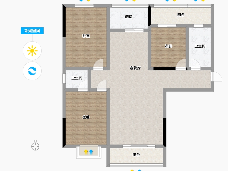 湖北省-孝感市-春晓苑二期-108.29-户型库-采光通风