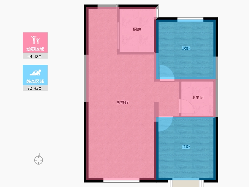 内蒙古自治区-包头市-方兴凤凰台-60.06-户型库-动静分区