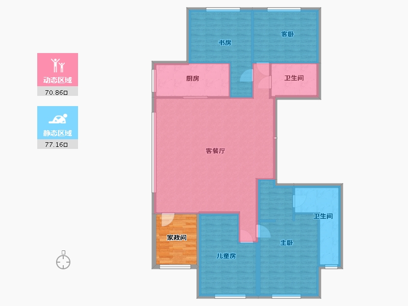 山东省-济南市-海尔绿城全运村锦兰园-南区-158.00-户型库-动静分区